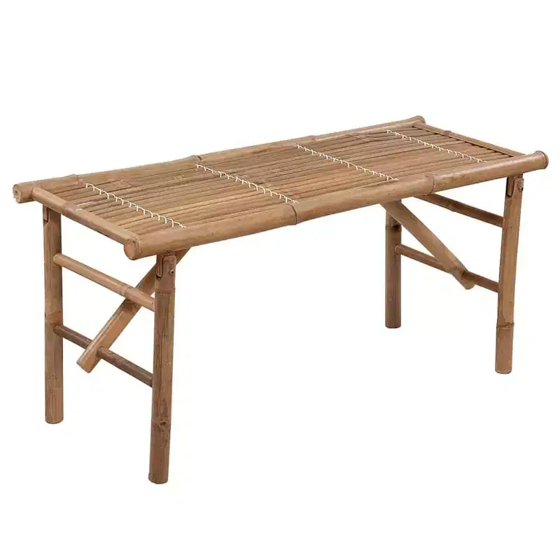vidaXL Garden Bench Natural Bamboo Bamboo and Polyester Foldable