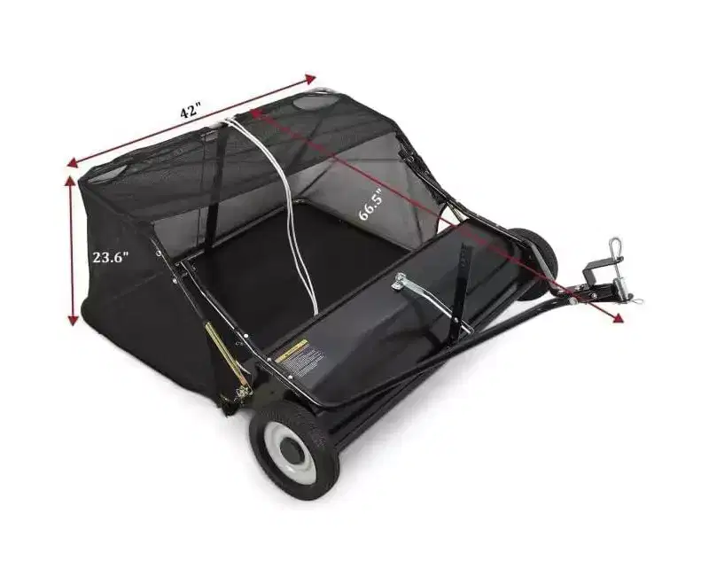 9-in-1 Tow Behind Lawn Sweeper, 44 Pull Behind Foliage & Grass Collector, 25 Cu. ft. Large Capacity Durable Yard Sweeper, for Tractor & Riding Mower