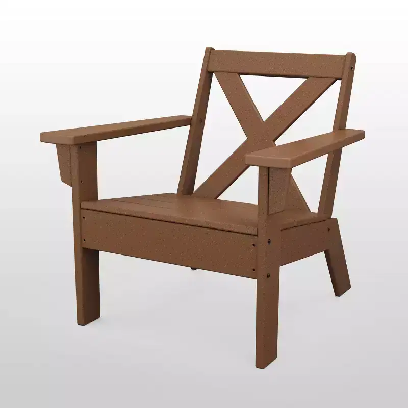 POLYWOOD Shawboro Outdoor Patio Lounge Chair Teak