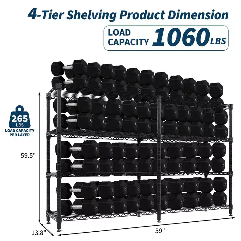 COZONY 4/5-Tier Heavy Duty Metal Shelving Unit, Adjustable Storage Shelves, Convertible Design, Garage, Kitchen, Warehouse