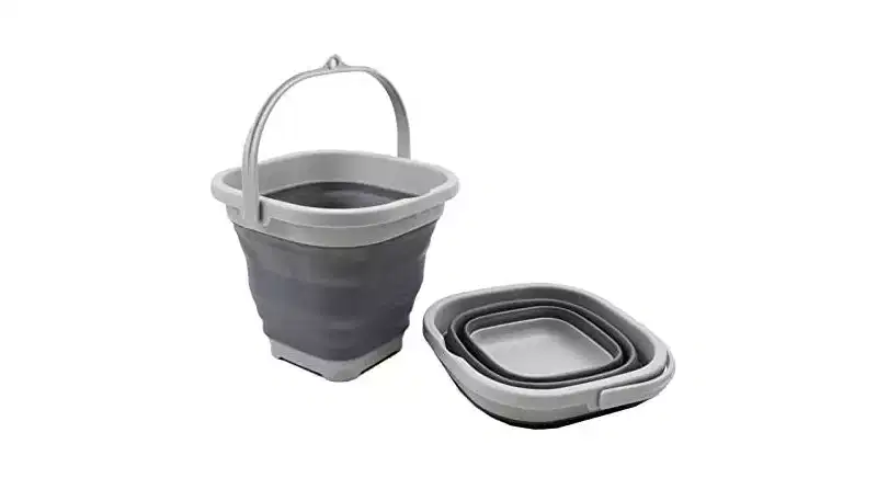 SAMMART 2.6L (0.68 Gallon) Super Mini Sqare Collapsible Plastic Bucket