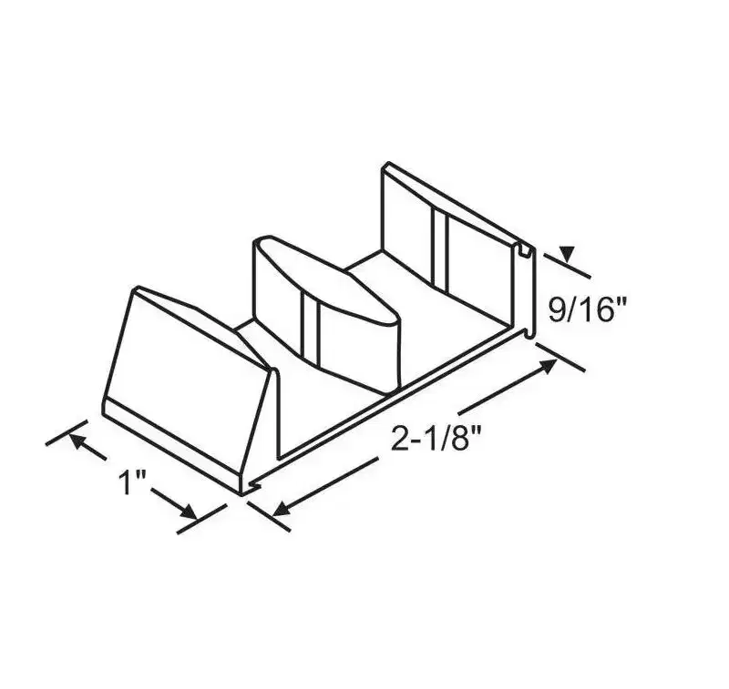 Brixwell Shower Door Guide, Nylon Material, Length 2-1/8, Width 1, White Finish