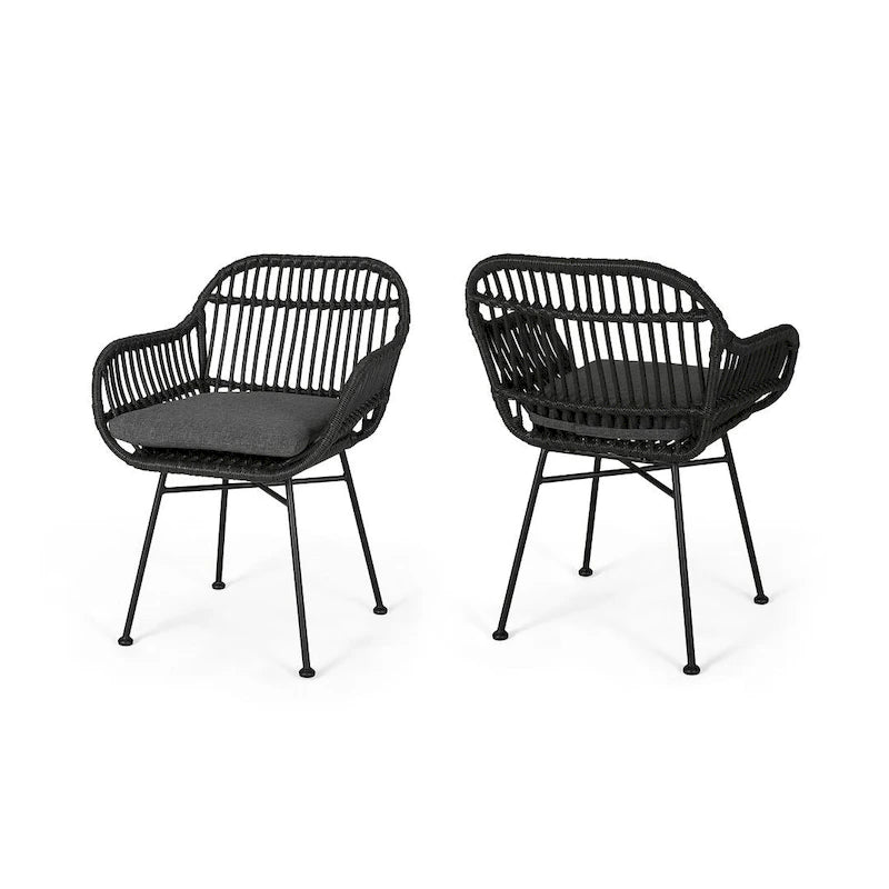 Outdoor Patio Rattan Chairs Set of 2 by Christopher Knight Home