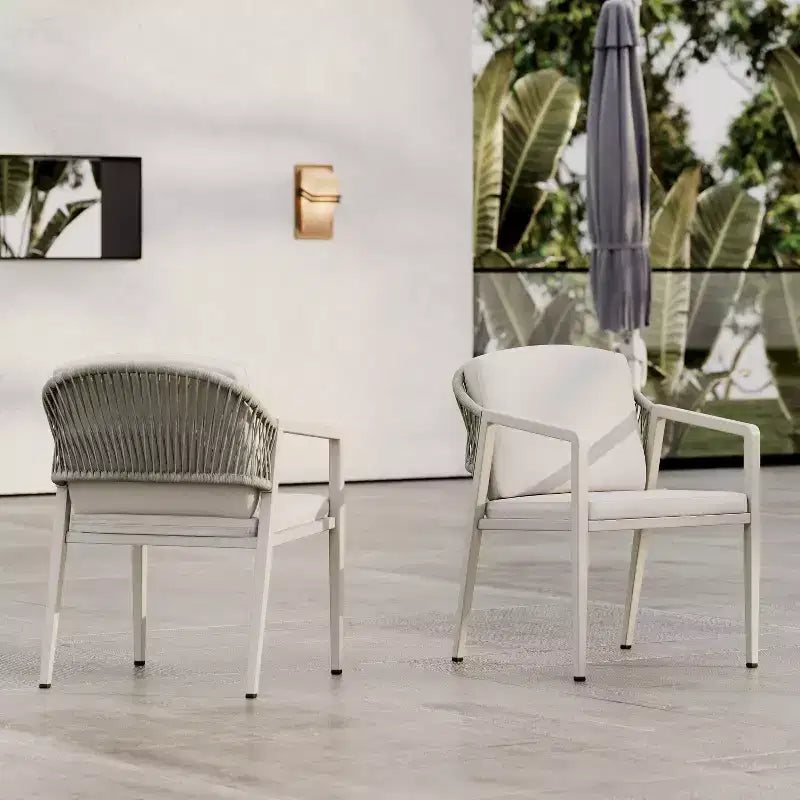 Christopher Knight Home Oaklen All Weather Outdoor Metal and Rattan Dining Chairs with Cushions (Set of 2)